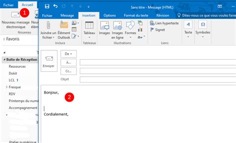 créer un quickpart dans outlook.